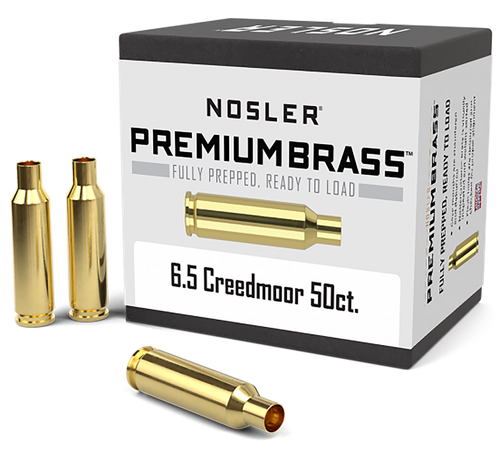 Nosler 44824 Premium Brass Unprimed Cases 6.5Creedmoor Rifle Brass 50/Box