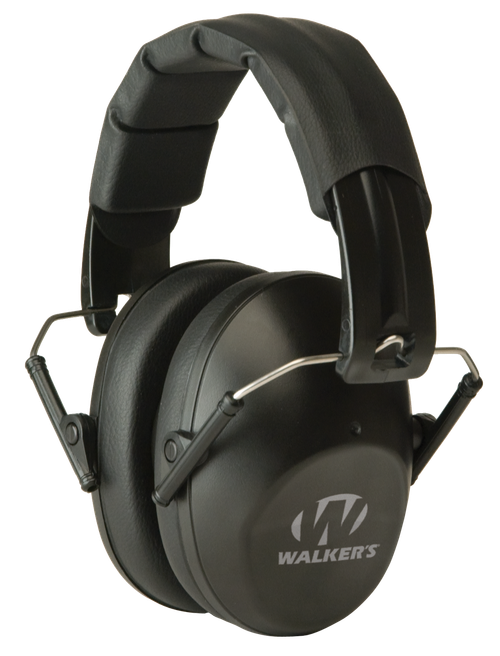 Walker's GWPFPM1 Pro Low Profile Folding Passive Muff 22 dB Over the Head Black Polymer