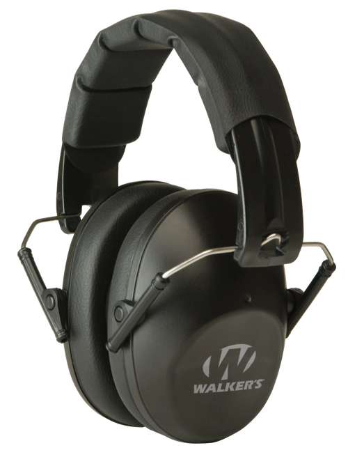 Walker's GWPFPM1 Pro Low Profile Folding Passive Muff 22 dB Over the Head Black Polymer