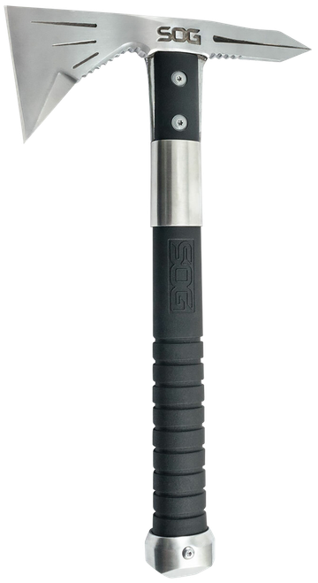 S.O.G SOGF182NCP Voodoo Hawk Mini 2.75" Blade 3Cr13MoV SS Blade Black Side Hammer Checkering w/"SOG" GRN Handle 12.50" Long Tomahawk