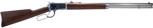 Heritage Mfg H9204424F9 92 Ranch Hand 44 Mag 12rd 24" Stainless Polished Octagon Barrel, Polished Stainless Steel Receiver, Fixed Hardwood Stock