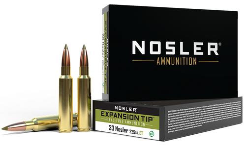 Nosler 40042 E-Tip  33Nosler 225gr E Tip Lead Free 20 Per Box/10 Case