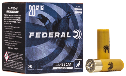 Federal H2045 Game-Shok High Brass 20Gauge 2.75" 1oz 5Shot 25 Per Box/10 Case