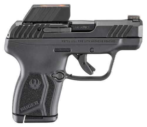 Ruger 13758 LCP Max Compact Frame 380 ACP 10+1 2.80" Black Nitride Barrel, Black Nitride Alloy Steel Serrated Slide, Black Polymer Frame Textured Grip, Ruger ReadyDot Reflex Sight