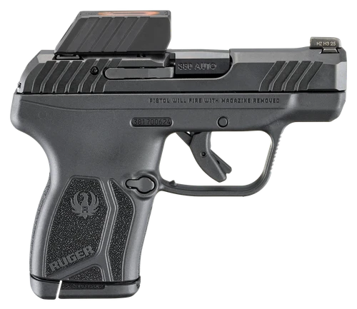 Ruger 13758 LCP Max Compact Frame 380 ACP 10+1 2.80" Black Nitride Barrel, Black Nitride Alloy Steel Serrated Slide, Black Polymer Frame Textured Grip, Ruger ReadyDot Reflex Sight