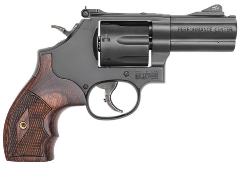 Smith & Wesson 170170 Model 586 Performance Center L-Comp 357 Mag Blued Carbon Steel 3" Ported Full Lug Barrel, 7rd Cylinder & L-Frame, Checkered Altamont Rosewood Grip, Titanium Front Night Sight
