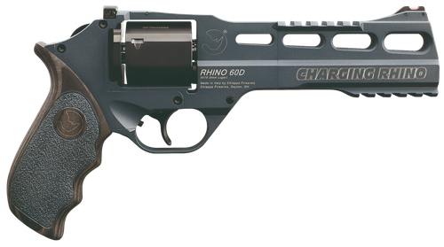Chiappa Firearms 340314 Rhino 60DS Gen II 9mm Luger 6 Shot 6" Slate Cerakote Steel Black Barrel & Cylinder, Slate Cerakote Aluminum Frame, Black/Gray Finger Grooved  Laminate Grip, Exposed Hammer