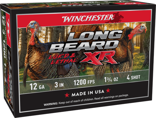 Winchester Ammo STLB1234 Long Beard XR Shot-Lok 12Gauge 3" 1 3/4oz 4Shot 10 Per Box/10 Case