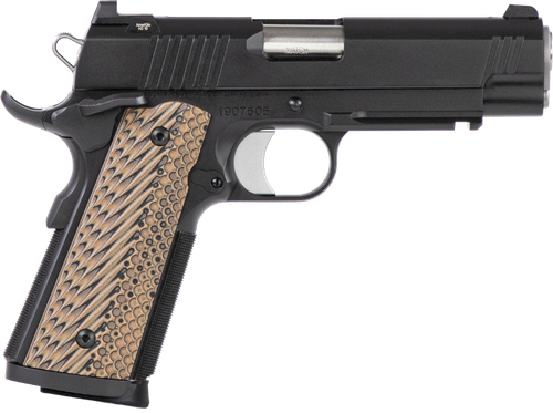 Dan Wesson 01795 Specialist Commander Full Size Frame 45 ACP 8+1 4.25" Stainless Steel Barrel, Black Duty Serrated Steel Slide, Black Duty Steel Frame w/Picatinny Rail, Black/Brown G10 Grip