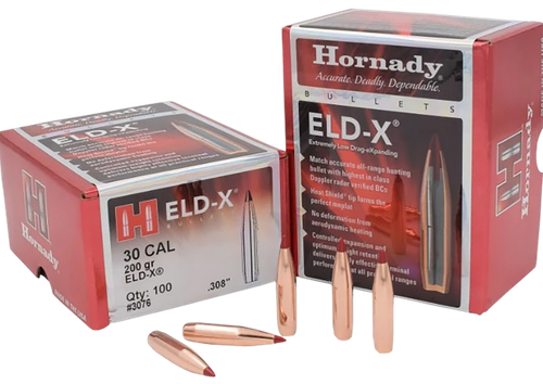 Hornady 3076 ELD-X  30 Cal .308 200 gr Extremely Low Drag eXpanding 100 Per Box/ 15 Case