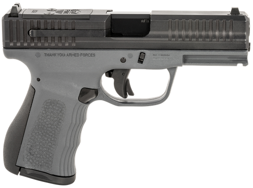 FMK FMKG49DG G3  9mm Luger 14+1 4" Stainless Steel Barrel, Black Optic Cut/Serrated Carbon Steel Slide, Dark Gray Polymer Frame w/Picatinny Rail, Black Backstrap Grip