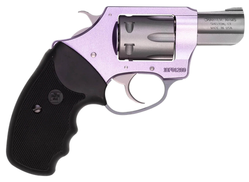 Charter Arms 52240 Pathfinder Lite Lavender Lady Small 22 LR, 8 Shot, 2" Matte Stainless Steel Barrel & Cylinder, Lavender Aluminum Frame w/Black Finger Grooved Rubber Grip, Exposed Hammer