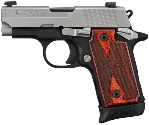 Sig Sauer 238380TXR3 P238 Two-Tone 380ACP 6/7rds 2.70" Stainless Bead Blast Slide Black Anodized Checkered Rosewood Grip