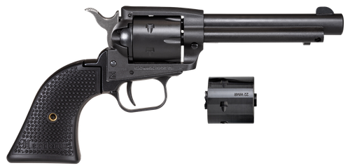 Heritage Mfg SRR22MBS4PG Rough Rider  22 LR/22 WMR 6 Shot, 4.75" Black Satin Steel Barrel, Frame & Cylinder, Black Polymer Grip, Exposed Hammer