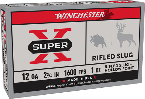 Winchester Ammo X12RS15 Super X  12Gauge 2.75" 1oz Rifled Slug Shot 5 Per Box/50 Case