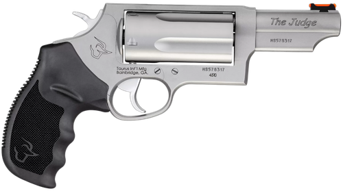 Taurus 2-441039MAG Judge Magnum Compact 45 Colt (LC)/410 Mag 5rd, 3" Matte Stainless Steel Barrel, Cylinder & Frame, Black Finger Groove Grip, Exposed Hammer