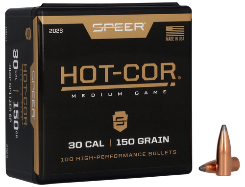 Speer 2023 Hot-Cor  30Cal 150gr Spitzer Soft Point 100 Per Box/5 Case