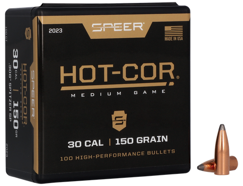 Speer 2023 Hot-Cor  30Cal 150gr Spitzer Soft Point 100 Per Box/5 Case