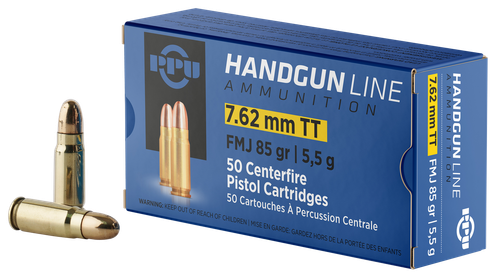 PPU PPH7TF Handgun  7.62x25mmTokarev 85gr Full Metal Jacket 50 Per Box/10 Case