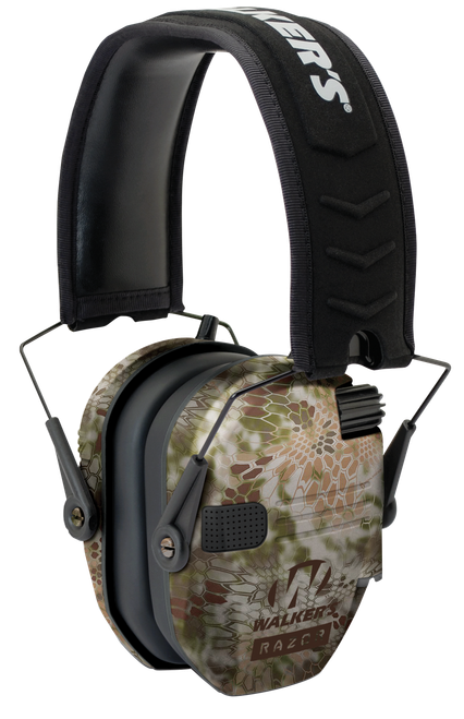 Walker's GWPRSEMKPT Razor Slim Electronic Muff 23 dB Over the Head Kryptek Highlander/Black Polymer