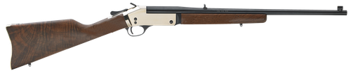 Henry H015B357 Single Shot  38 Special or 357 Mag Caliber with 1rd Capacity, 22" Blued Barrel, Polished Brass Metal Finish & American Walnut Stock, Right Hand (Full Size)