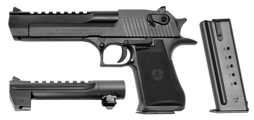 Magnum Research DE50WB6 Desert Eagle Mark XIX Conversion Combo 44 Rem Mag, 50 AE 6" 7+1, 8+1 Black Carbon Steel Frame & Slide Black Rubber Grip