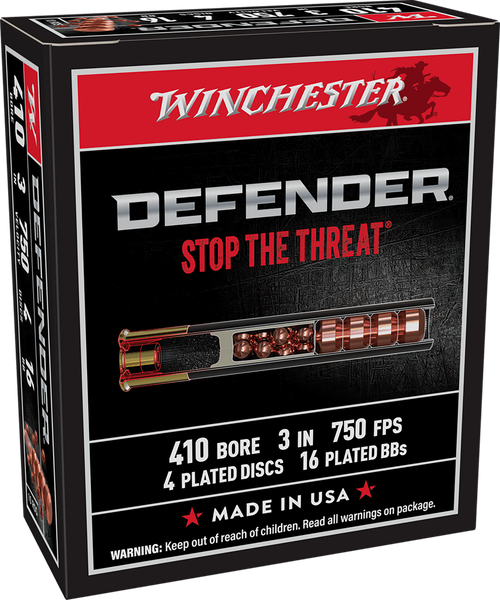 Winchester Ammo S413PDX1 PDX1 Defender Combo 410Gauge 3" 4Defense Discs/16 BBs Shot 10 Per Box/10 Case