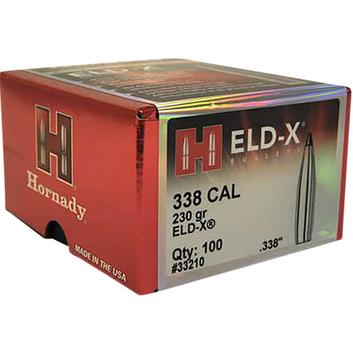 Hornady 33210 ELD-X  338 Cal .338 230 gr Extremely Low Drag eXpanding 100 Per Box/ 15 Case