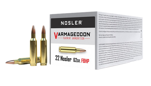 Nosler 65180 Varmageddon  22Nosler 62gr Flat Base Hollow Point 50 Per Box/5 Case