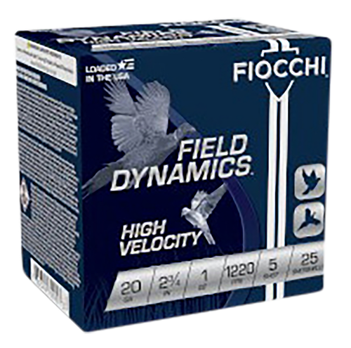 Fiocchi 20HV5 Field Dynamics High Velocity 20Gauge 2.75" 1oz 5Shot 25 Per Box/10 Case
