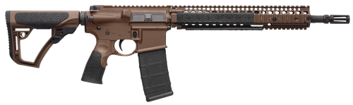 Daniel Defense 0208815126011 DDM4 M4A1 5.56x45mm NATO 30+1 14.50" Barrel w/Flash Suppressor, Mil-Spec Brown Cerakote, 6 Position Stock w/SoftTouch Overmolding