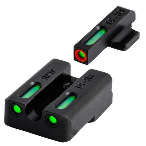 TruGlo TG13XD2PC TFX Pro  Black | Green Tritium & Fiber Optic Orange Outline Front Sight Green Tritium & Fiber Optic Rear Sight
