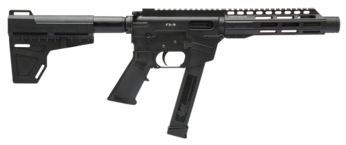 Freedom Ordnance FX9P8 FX-9  9mm Luger 8.25" 33+1 Black Hard Coat Anodized Black Polymer Grip KAK Shockwave Pistol Brace