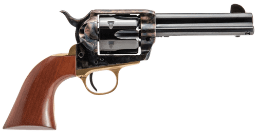Cimarron PPP9MM Pistolero  9mm Luger 6 Shot, 4.75" Blued Barrel & Cylinder, Color Case Hardened Frame, Walnut Grip