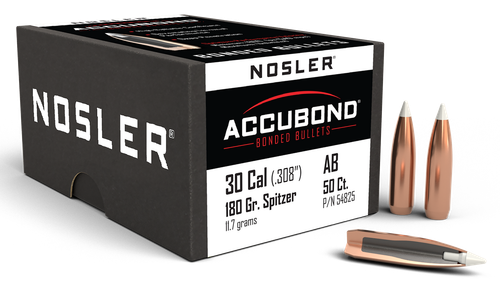 Nosler 54825 AccuBond  30Cal 180gr Spitzer Point 50/Box