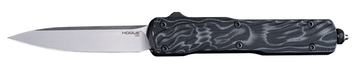 Hogue 34879 Counterstrike  3.35" OTF Drop Point Plain Stone Tumbled CPM 20V SS Blade, G-Mascus Black Aluminum/G10 Handle
