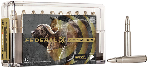 Federal P416T1 Premium Safari Cape-Shok 416Rigby 400gr Trophy Bonded Bear Claw 20 Per Box/10 Case