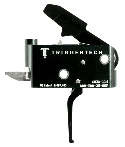 TriggerTech AROTBB25NNF Adaptable Primary Two-Stage Flat Trigger with 2.50-5 lbs Draw Weight for AR-15 Right