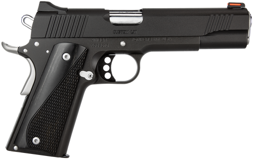 Kimber Mfg, Inc 3700595 Custom LW Nightstar 45 ACP 8+1 5" Stainless Match Grade Barrel, Black Serrated Steel Slide, Black Aluminum Frame w/Beavertail, Black/Gray Laminate Grip