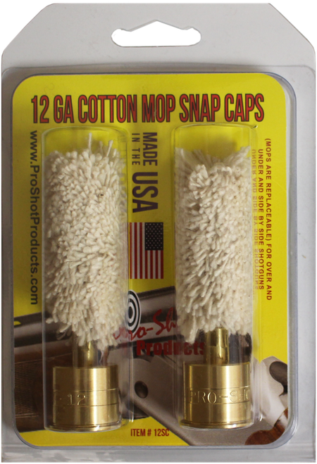 Pro-Shot 12SC Snap Caps  12 Gauge Shotgun #5/16-27 Thread Brass/Cotton Mop 2 Pack