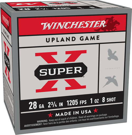 Winchester Ammo X28H8 Super X Heavy Game Load High Brass 28Gauge 2.75" 1oz 8Shot 25 Per Box/10 Case
