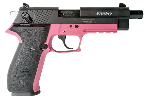 GSG GERG2213TFFPA FireFly  22 LR 13+1 4.90" Black Threaded Barrel, Aluminum Serrated Slide, Pink Aluminum Frame w/Picatinny Rail, Textured Grip