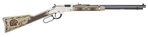 Henry H004AE Golden Boy Silver American Eagle Full Size 22 Short, 22 Long, 22 LR, 16 LR/21 Short, 20" Blued Barrel, Nickel-Plated Metal Finish & Ivory American Walnut Stock Right Hand