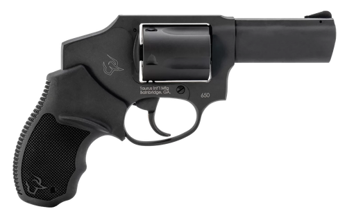 Taurus 2-650131 650  Small 357 Mag/38 Special +P 5 Shot 3" Matte Black Alloy Steel Barrel, Cylinder & Frame, Black Rubber Grip, Transfer Bar Safety, Concealed Hammer