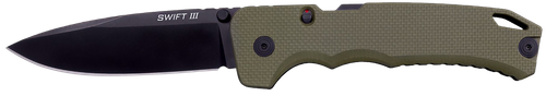 Cold Steel CSFL40AT Swift III EDC 4" Folding Plain Black PVD CPM M4 Steel Blade, OD Green Textured G10 Handle, Presentation Box