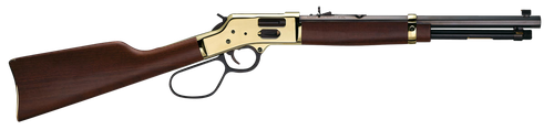 Henry H006GCR Side Gate Carbine 45 Colt (LC) 7+1 16.50" Blued Octagon Barrel, Polished Brass Rec, American Walnut Stock, Adj. Sight, Large Loop Lever