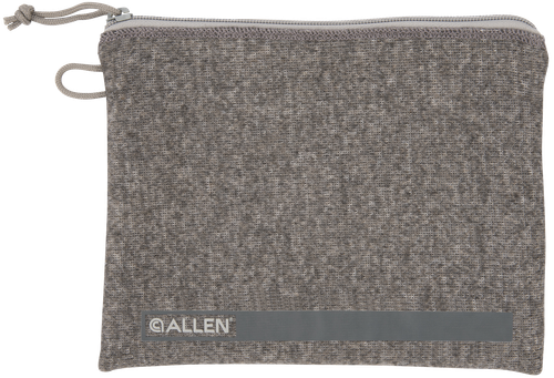 Allen 3627 Pistol Pouch  Gray Polyester w/Lockable Zippers, ID Label & Fleece Lining Holds Full Size Handgun 7" L x 9" W Interior Dimensions