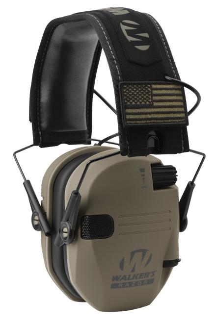 Walker's GWPRSEMPAT Razor Patriot Slim Muff 23 dB Over the Head Flat Dark Earth/Black Polymer