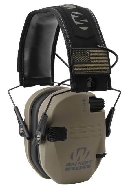 Walker's GWPRSEMPAT Razor Patriot Slim Muff 23 dB Over the Head Flat Dark Earth/Black Polymer