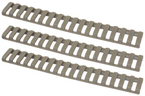 Ergo 1373DE Low-Pro Ladder Rail Covers Rifle 18 Slot Dark Earth Rubber 3 Pack